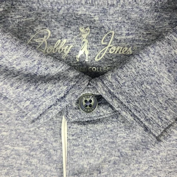 Bobby Jones Polo Shirt Mens Large Blue Striped Performance‎ Collection EC - Picture 4 of 13